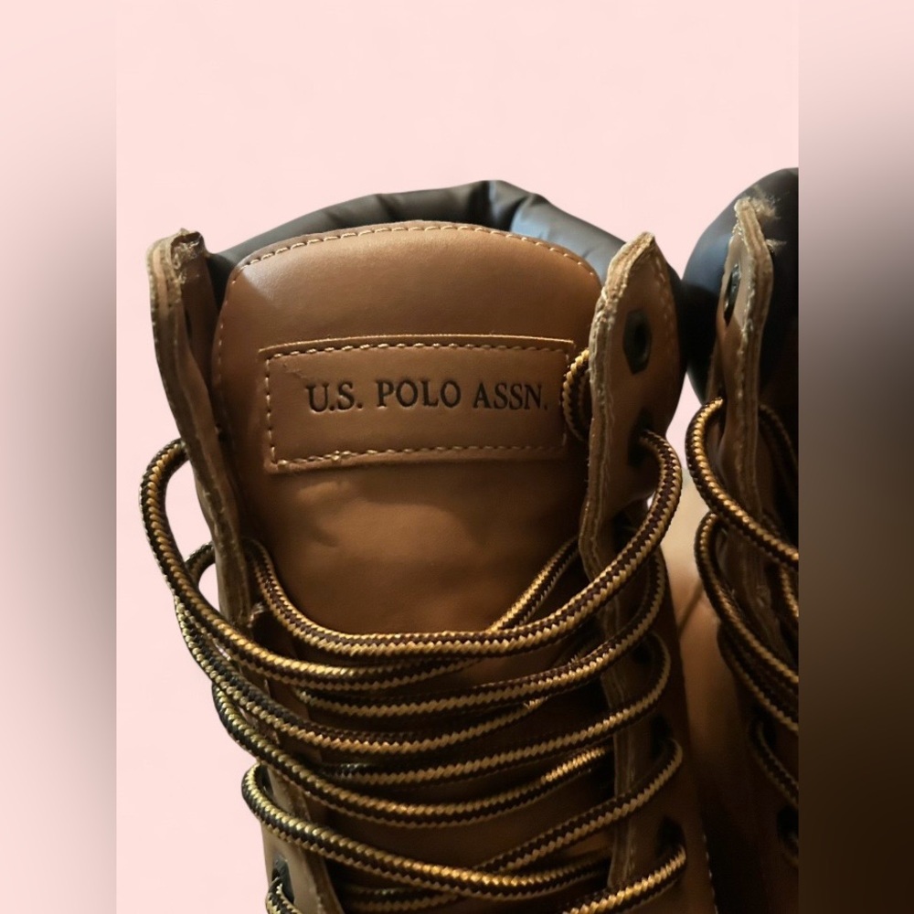 U.S. Polo Assn. Owen High Work Boots Men’s Size 10 Tan Lace-Up - Picture 7 of 10